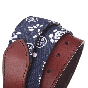 Nuevo Cinturón de Lona para <span class=keywords><strong>Mujer</strong></span> con Parches de Cuero Genuino, Estampado Floral, Correa de Cintura con Hebilla, Cinturón Casual para Jeans de <span class=keywords><strong>Mujer</strong></span> - Product Image 5