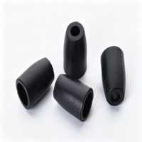 Aglets ovales coniques en plastique noir mat avec cordon de serrage pour accessoires de sweat à capuche et sacs à dos