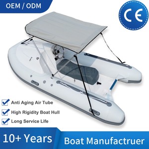 Bote Inflable Económico FUNSEA RIB360J de 12 Pies Estilo Moto Acuática con Casco de Fibra de Vidrio PVC Hypalon en V Profunda Mini Lancha Rápida Pontón para 3 Personas - Product Image 2