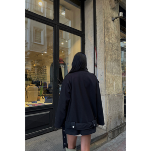 Chaqueta Negra Extra Grande de Cachemira para Mujer - Product Image 1