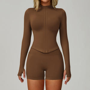 طقم ملابس رياضية مخصصة للنساء من PASUXI بنطال ضيق لليوجا مثير سريع الجفاف وحمالة صدر بنمط صلب للصالة الرياضية الخارجية - Product Image 2