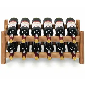 Neues Design kundenspezifisch Holz Tischplatte Wein-Flaschen-Rack