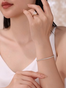 SGARIT custom 3mm-6mm 18k pure gold lab grown diamond tennis bracelet Jewelry size 16-26 inch <b>for</b> women <b>men</b> gift anniversary - Product Image 5