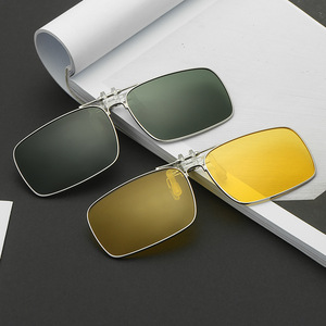 Clip-on Sunglasses Unisex Polarized UV400 Resin Lens Silver <b>Frame</b> For Driving Fishing - Product Image 1