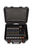 Mezclador de audio de 8 canales de alta calidad profesional con amplificador de potencia incorporado caja de carcasa de Metal