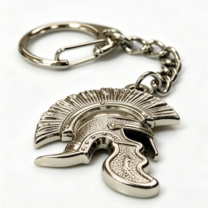 Llavero de aleación de zinc vintage con diseño de casco romano, impreso con UV, mosquetón, regalo de recuerdo, forma irregular, dije metálico resistente - Product Image 4