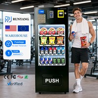 Distributeur automatique de boissons et de collations RUNYANG, personnalisé, pour l'extérieur, à monnayeur, pour aliments et boissons