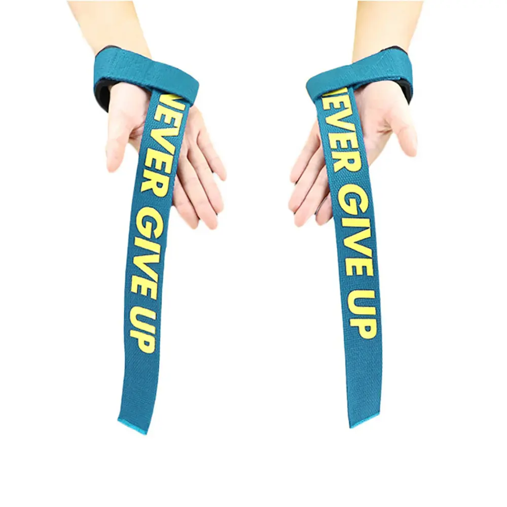 Nylon Braid Fitness Wrist Strap with Hard Pull Anti-Slip Booster Custom Logo Printed Paper Vinyl Band Widths Promotion