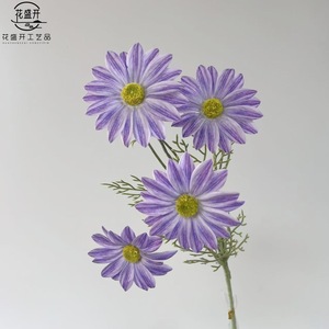 Fleur de marguerite artificielle 62 cm de haut, fleur en soie simulée, branche unique pour décoration de mariage et de maison - Product Image 5