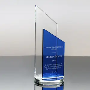 Double Layer Blue Tower Award Model K9 Crystal Glass Home Decoration Nice Service Love Theme Souvenir or Gift Boxed