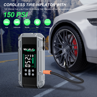 Démarreur de batterie au lithium multifonction 6 en 1 avec compresseur d'air, gonfleur de pneus de voiture