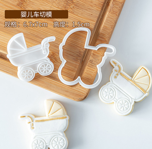Nuovo Stampo per Biscotti, Accessori per Neonati, Stampo in Acrilico per Fondente, Tagliabiscotti in Plastica a Forma di Carrozzina e Orsetto - Product Image 3