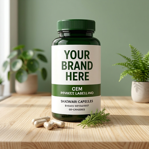 Cápsulas Herbales de Shatavari Personalizadas, 60 Cápsulas Veganas, Suplemento Natural Botánico para el Bienestar, Cápsulas de Raíz de Shatavari de Marca Privada - Product Image 1