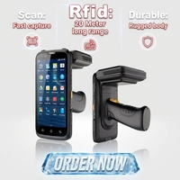 Terminal PDA Android RFID UHF HF Compatible con Red 4G con Ranura para Tarjeta SIM y Batería de Gran Capacidad de 10000 mAh para Logística y Almacenamiento