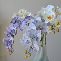 Bunga Anggrek Phalaenopsis Buatan 9 Kepala dengan Sentuhan Realistis Berkualitas Tinggi untuk Dekorasi Pernikahan, Hari Ibu, Meja Makan, dan Rumah.