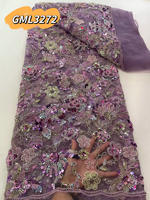 Tissu en tulle perlé violet de haute qualité pour voile de mariée, robe de mariée et style rétro Inmyshop