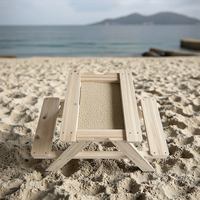 Ensemble de bancs de pique-nique en bois 3-en-1 pour enfants, table de jeu et chaise d'eau de jardin extérieur pour l'imagination et le plaisir