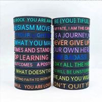 Braccialetto con Citazioni Stampate per Uomo e Donna, Braccialetti in Silicone con Frasi Motivazionali Colorate Come Regalo