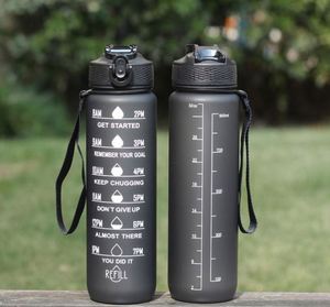 Botella de Plástico de 1L con Logotipo Personalizado, Libre de BPA, con Marcador de Tiempo y Tapa con Pajita para Deportes al Aire Libre y Camping, Agua Hirviendo - Product Image 3