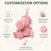 Peluche personnalisée Bouddha porte-bonheur, animaux en peluche mignons, porte-bonheur, peluche DIY personnalisée, OEM/ODM disponible