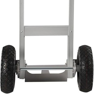 Chariot à main en alliage d'aluminium argenté, 2 roues, pliable, plateforme, usage industriel - Product Image 2
