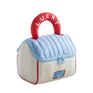Cute Quilted Cosmetic <b>Bag</b> with Colorful Handle Portable Zipper <b>Makeup</b> Organizer for Travel OEM Supported - Product Image 4