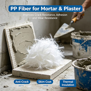 Fibre courte en polypropylène pour le renforcement <span class=keywords><strong>anti</strong></span>-fissures du béton des routes et des ponts, additif en fibre PP - Product Image 2