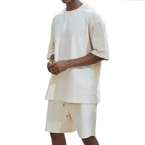 Groothandel Custom Shorts Sets Voor Mannen Custom Logo Mannen Mode Twee Stuk Trainingspak Korte Set Clubwear