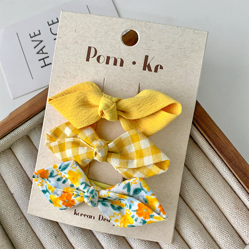 [TATIANA] 韓国☆Cute Ribbon Hair Pinch Pin Set Korean Style Hair Pins - Cute and Fashionable Accessories