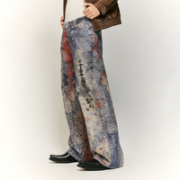 QUICKSHOW Jeans Homme Automne Streetwear Coton Y2K Effet Moustache Impression Numérique Coupe Large Évasée Baggy