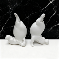 Sculpture animale créative en gros Statue d'hippopotame de yoga Cadeaux de fantaisie Décoration intérieure créative pour ornement de table de salon