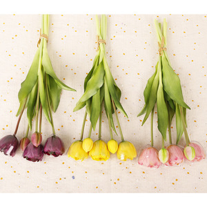 Soft Vinyl Tulip <b>Artificial</b> <b>Flowers</b> Multi Layered Petal Wedding Home Decoration High Simulation Reusable Recyclable - Product Image 3