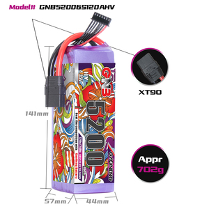 แบตเตอรี่ LiPo GNB GAONENG 6S 5200mAh 22.8V 120C สำหรับ RC แรงดันสูง ขนาดใหญ่ สำหรับเฮลิคอปเตอร์ FPV S รถบังคับ เรือบังคับ และงานอดิเรกอื่นๆ - Product Image 3