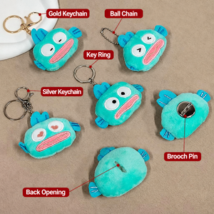 Porte-clés mousqueton en <span class=keywords><strong>peluche</strong></span> créatif 3D, motif elfe de dessin animé et camionnette de transport d'animaux anime, imprimé en typographie, vente en gros - Product Image 2