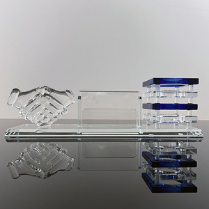 Juego de portalápices de cristal con apretón de manos para decoración de mesa - Product Image 5