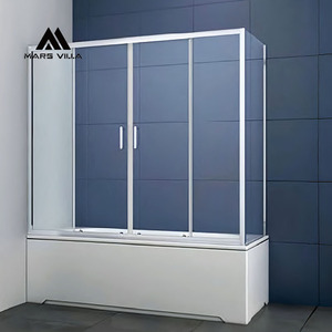 Mars Villa Screens Puerta de <span class=keywords><strong>Ducha</strong></span> Pivotante OEM Sencilla Ultra Sin Marco Fija de Alta Altura de 30 Pulgadas, Sin Marco Parcial, 36 60 60x76 72 - Product Image 3