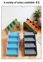Escalier en feutre respirant pour animaux de compagnie, échelle d'accès pour chats et chiens, pour lit et canapé, avec griffoir intégré