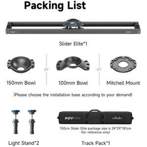 Slider pour caméra DSLR MOVMAX Elite de 0,9 m avec support à coupelle de 100 mm - Product Image 4