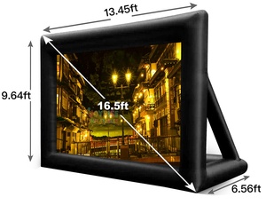 Écran de cinéma gonflable portatif de capacité de 10x7ft 500KG pour le château de projection d'air de fêtes en plein air pour la nuit de film - Product Image 1