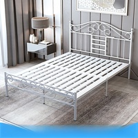 Cadre de lit simple en fer portable, style minimaliste moderne, pour dortoir scolaire, appartement, bureau, immeuble