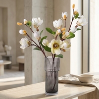 Fleur de Magnolia Artificielle Nordique en Soie, Branche Florale pour Mariage, Décoration Intérieure, Accessoire Hôtelier