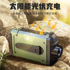 Linterna de Mano Recargable Solar con Manivela, Batería de Litio 18650, Portátil de Emergencia con Salida USB para Prevención de Desastres - Product Image 3