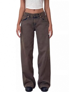 Jeans droits taille basse de qualité supérieure pour femmes, nouvelle mode, coupe ample, style streetwear, pantalon en denim large pour femmes - Product Image 3