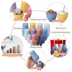 Jouet d'éveil éducatif en silicone sans BPA pour bébé, idéal pour le bain, avec poupées gigognes, pour les 1-3 et 2-4 ans, vente en gros - Product Image 5