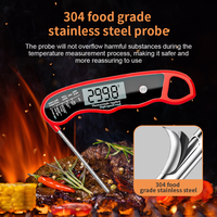 Thermomètre numérique pour viande RUIMEISEN RMS-201, pliable, étanche IPX6, haute précision, écran LCD métallique, pour barbecue et grillades