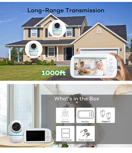 720P Pan Tilt Bébé Caméra Vidéo Babysitter Sécurité Surveillance Grande Batterie Bébé Téléphone <span class=keywords><strong>Audio</strong></span> Bidirectionnel 5 Pouces Bébé Moniteur Caméra - Product Image 5