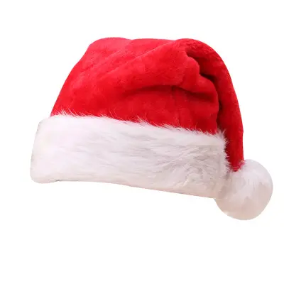 Christmas Decoration New Year Soft Christmas Hat Santa Claus With LED Light