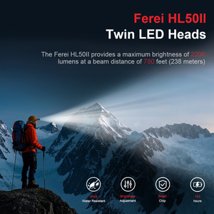 Ferei hl50ii công suất cao Led Đèn Pha siêu sáng có thể sạc lại cho LED ánh sáng màu vàng/đỏ/xanh săn bắn Đầu đèn có thể tháo rời Torch - Product Image 6