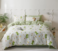 Tissu imprimé de dessins animés en stock 100% tissu uni satiné en coton pour enfants en gros bon marché