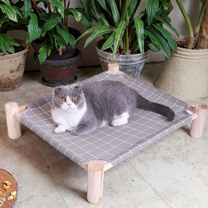 携帯用取り外し可能な猫と犬のハンモックベッド屋内/屋外磨かれた木製の高い冷却ベッド - Product Image 4